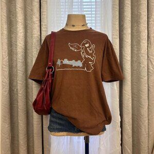 Old Navy Women's Brown and Blue T-shirt